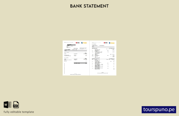 listo para imprimir plantilla de páginas de Word de extracto bancario de DBS d 1